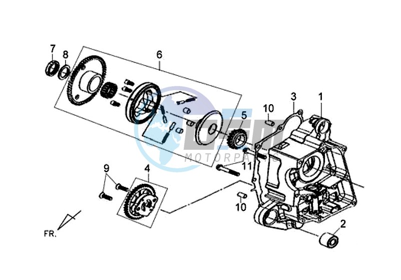 R. CRANK CASE / X'PRO 50 (45 KM/H) (AE05W4-EU) (L4-M1)