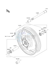 VN 1600 D [VULCAN 1600 NOMAD] (D6F-D8FA) D8F drawing FRONT WHEEL