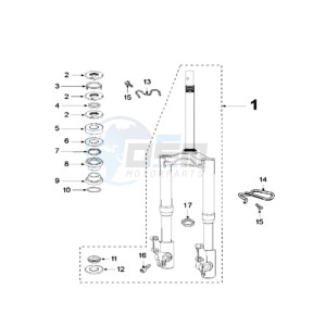 FIGHT 3 LC drawing FRONT FORK / STEERINGHEAD