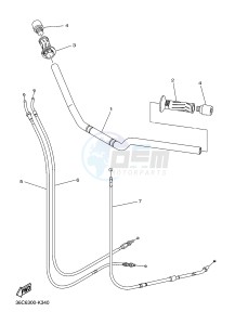 XJ6S 600 DIVERSION (S-TYPE) (36CF 36CH) drawing STEERING HANDLE & CABLE