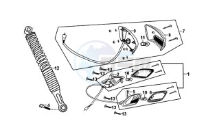 FIDDLE II 50 (25 KM/H) (AF05W4-NL) (E4) (L8-M0) drawing TAIL LIGHT RR. CUSHION / FIDDLE II 50 (25 KM/H) (AF05W4-NL) (E4) (L8-M0)