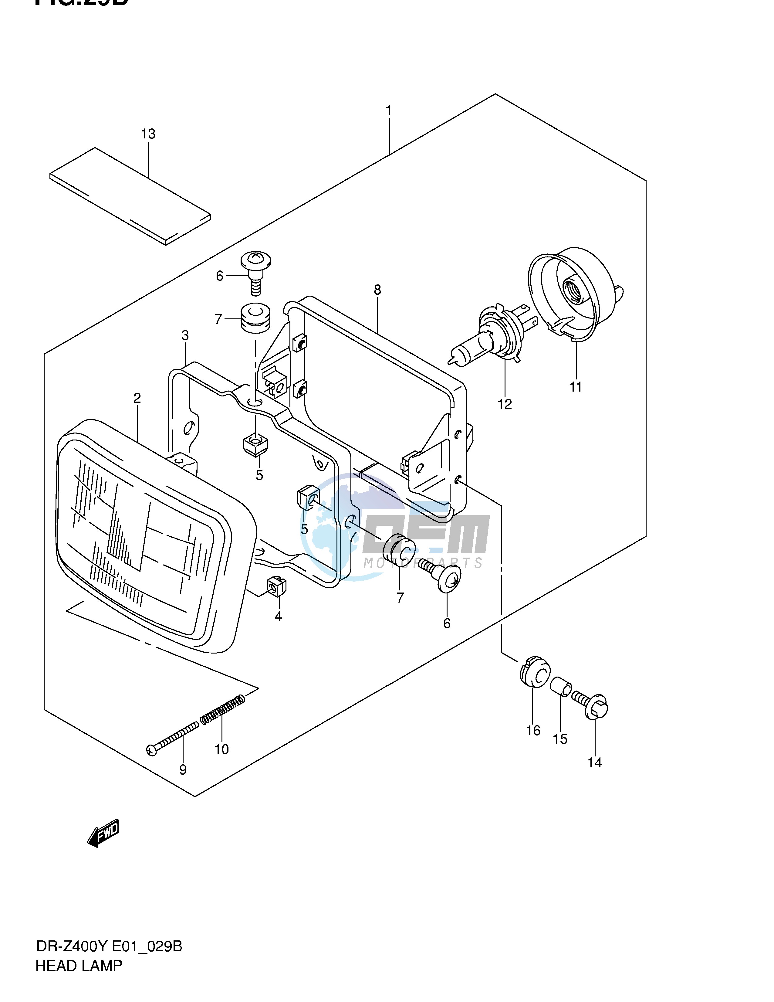 HEADLAMP (DR-Z400EY EK1 E24)