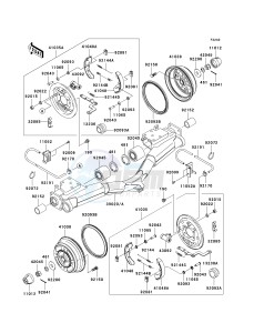 KAF 950 B [MULE 3010 DIESEL 4X4] (B2-B3) [MULE 3010 DIESEL 4X4] drawing REAR HUBS_BRAKES