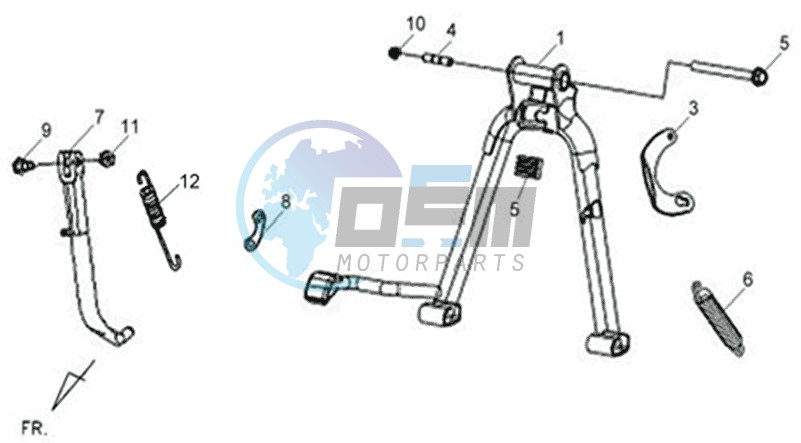 CENTRAL STAND - SIDE STAND - KICKSTARTER PEDAL