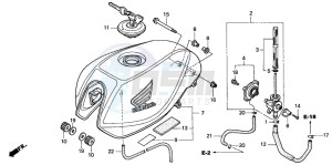 CB600F2 CB600S drawing FUEL TANK (CB600F2/F22)