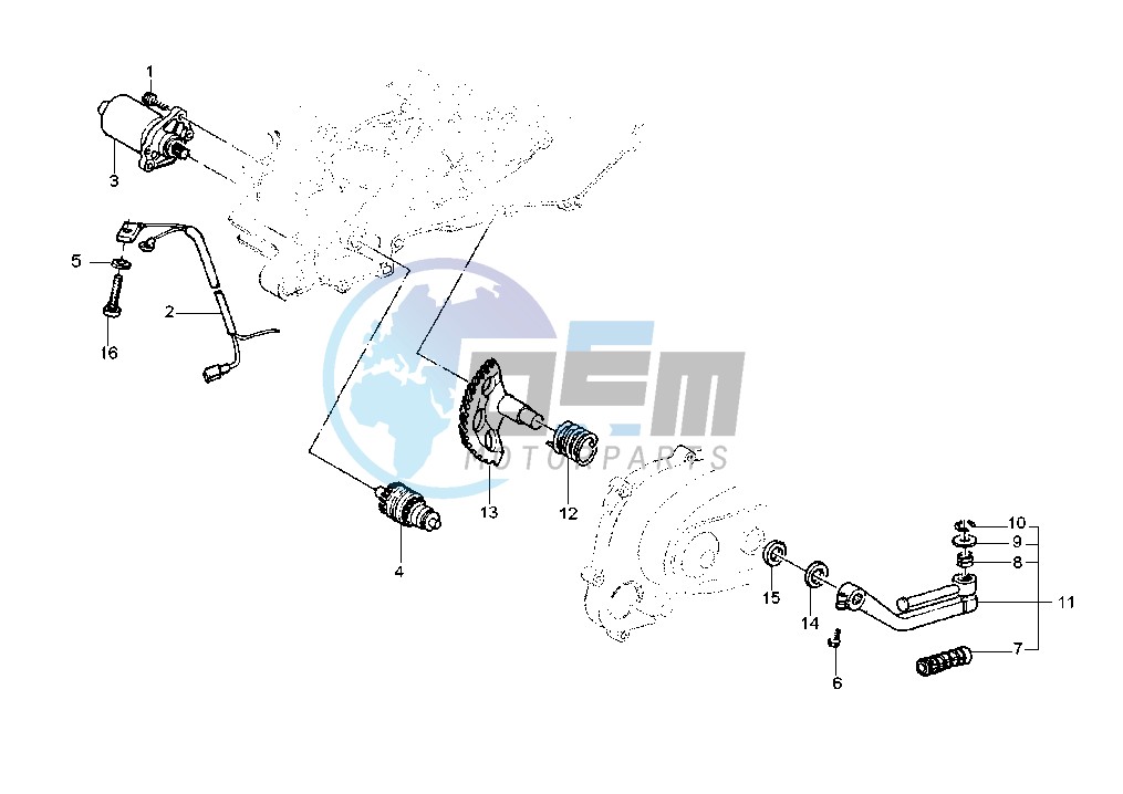 Starting Motor - Starting lever