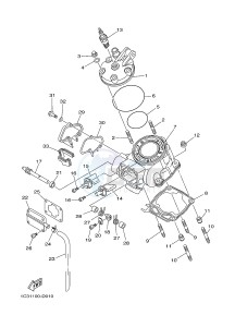 YZ125 (1SRM 1SRN 1SRP 1SRR 1SRR) drawing CYLINDER HEAD