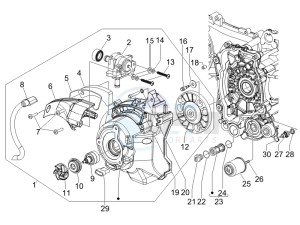 Granturismo 125 L E3 drawing Flywheel magneto cover - Oil filter