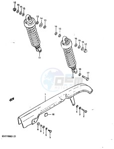 GSX1100 (Z-D) drawing CHAIN CASE - REAR SHOCK ABSORBER (GSX1100ED EXD,ESD)