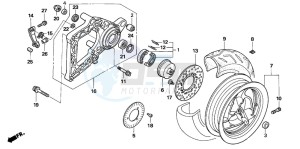 NSS250X FORZA X drawing REAR WHEEL/SWINGARM