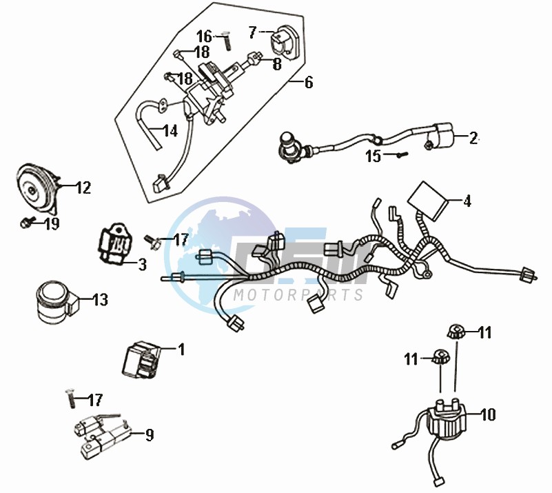 WIRING HARNASS - IGNITION LOCK - CDI UNIT