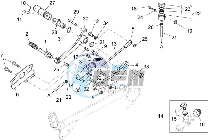 Rear master cylinder