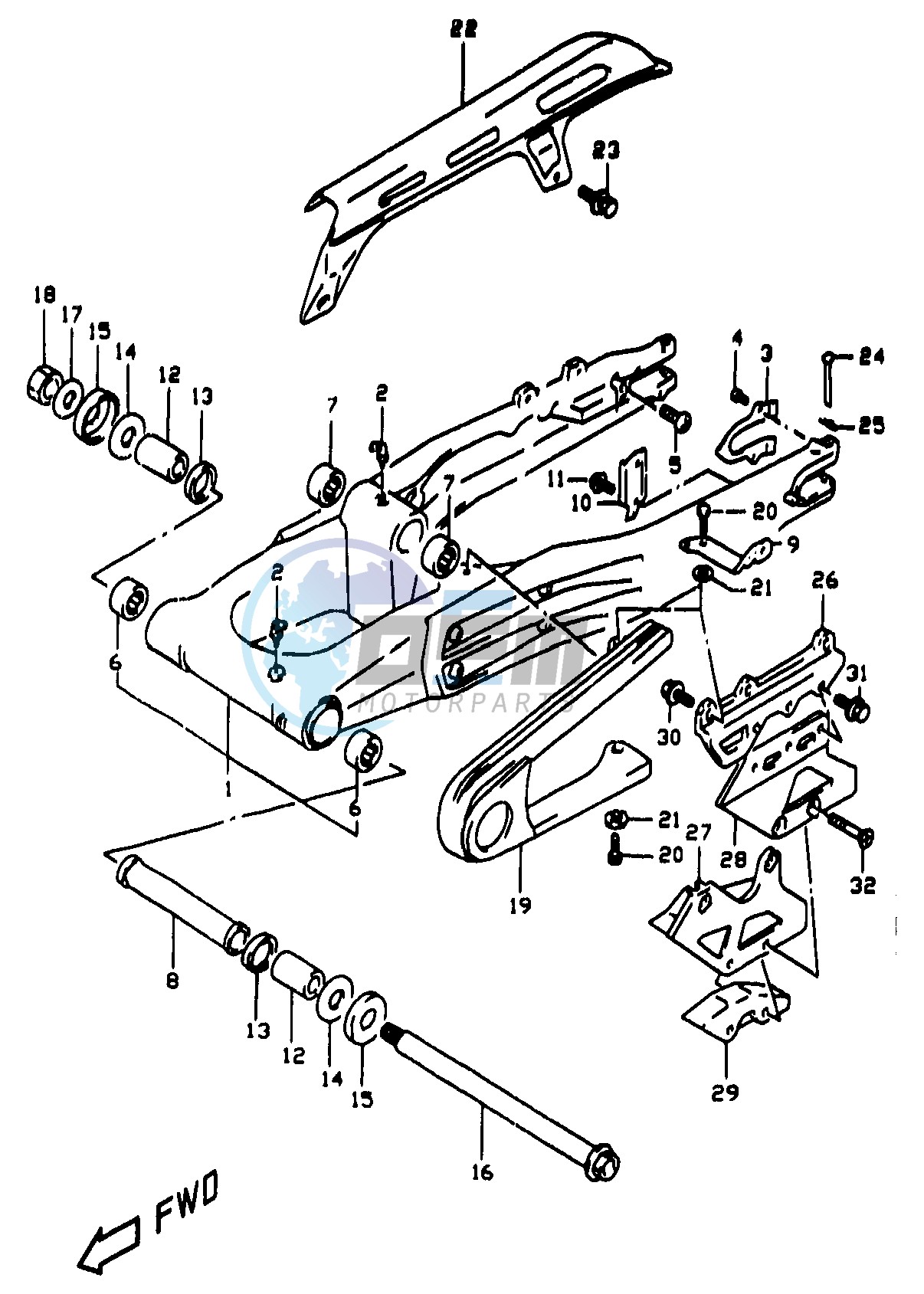 REAR SWINGING ARM (E24)