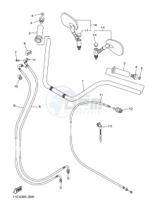 XVS1300A MIDNIGHT STAR (12C7) drawing STEERING HANDLE & CABLE