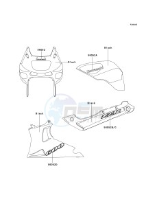 ZX 600E [ZX-6 NINJA ZZR 600] (E10-E13 E13 CAN ONLY) ZZR 600 drawing DECALS-- BLACK- --- E11- --- CA,US- -