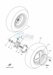 YFM700R (BCXS) drawing FRONT WHEEL