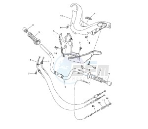 XP T-MAX 500 drawing STEERING HANDLE AND CABLE