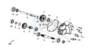 JOYMAX 125 drawing CRANKCASE - DRIVE SHAFT