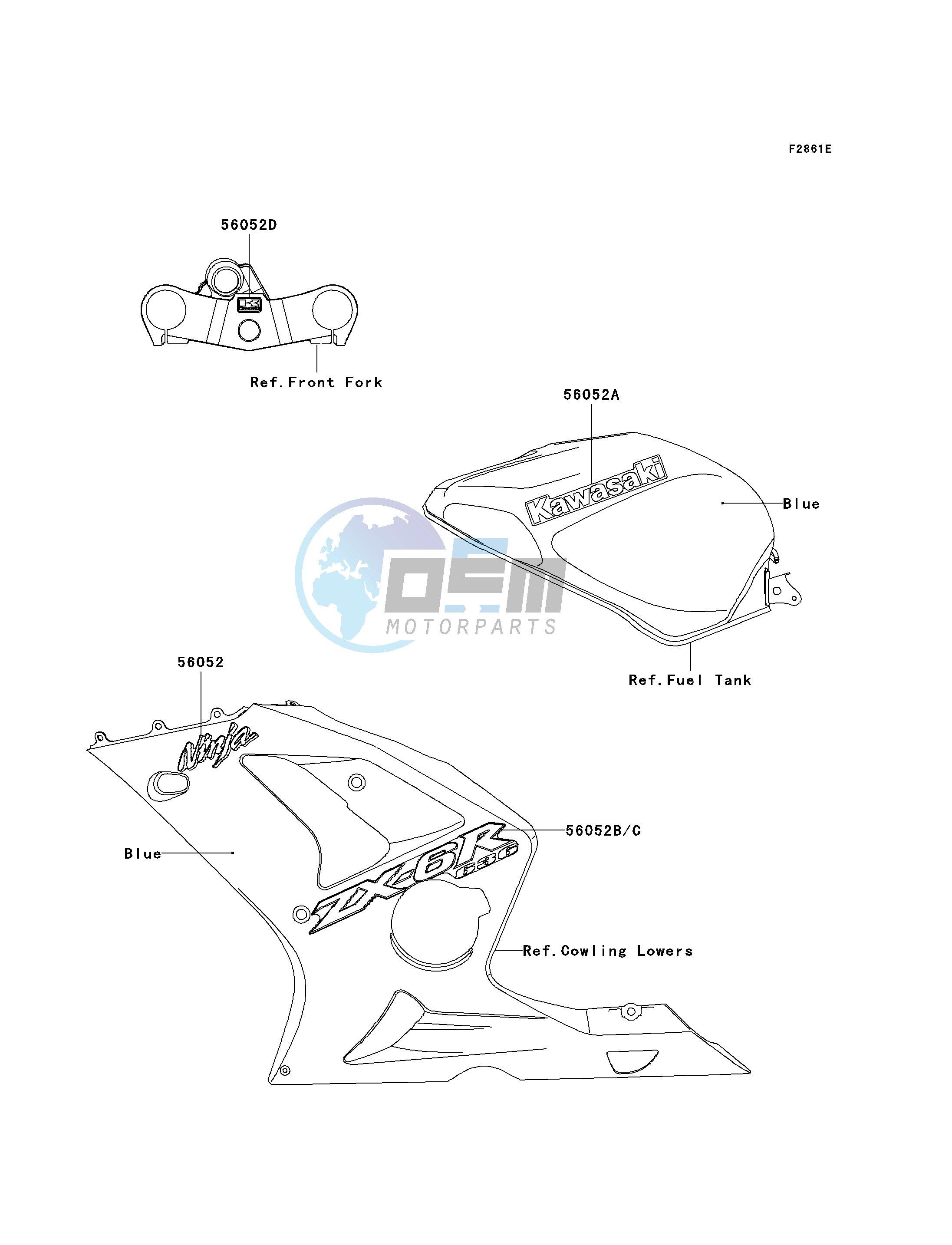 DECALS-- BLUE- --- ZX636-B2- -