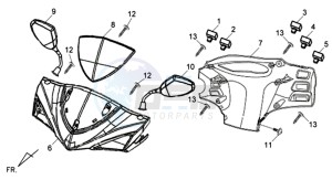 JET 4 R50 drawing HEAD LIGHT COVER / SPEEDOMETER COWL / MIRRORS