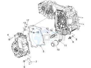 GTS 250 UK drawing Flywheel magneto cover - Oil filter