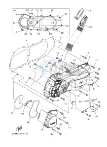 MW125 MW-125 TRICITY TRICITY 125 (2CM1 2CM5) drawing CRANKCASE COVER 1