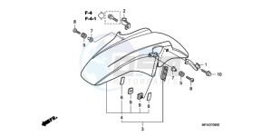 CBF1000TA France - (F / ABS CMF) drawing FRONT FENDER