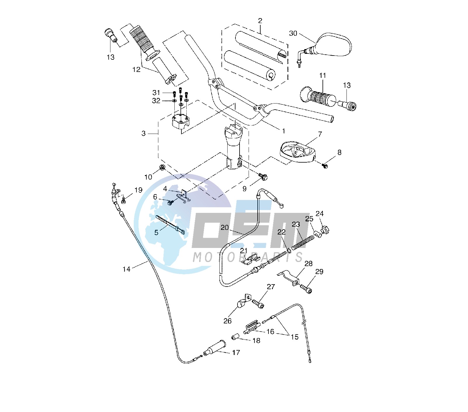 STEERING HANDLE AND CABLE