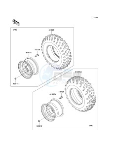 KRF 750 A [TERYX 750 4X4] (A8F) A8F drawing WHEELS_TIRES