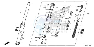 CB1100SAE CB1100 UK - (E) drawing FRONT FORK