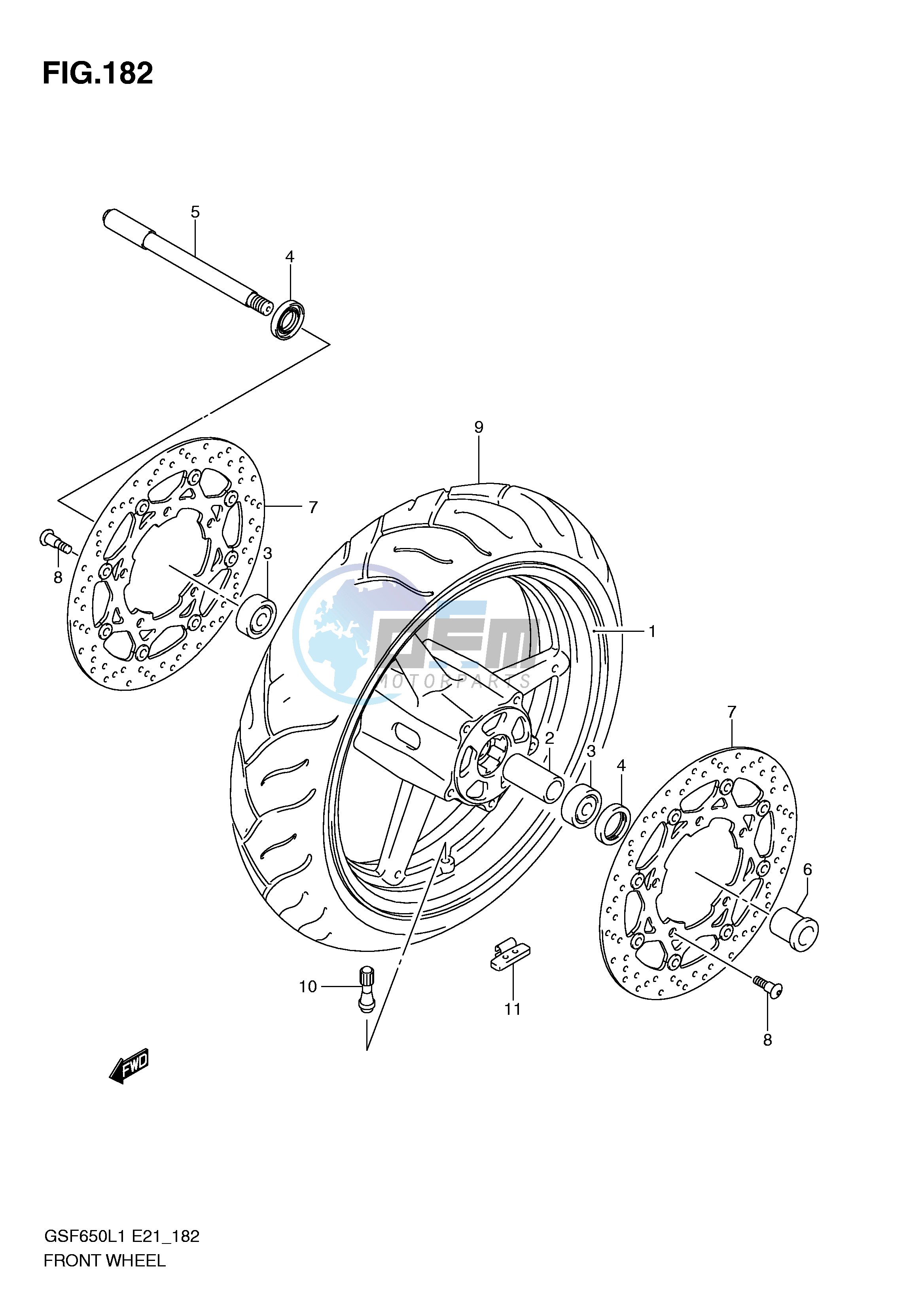 FRONT WHEEL (GSF650SUL1 E21)