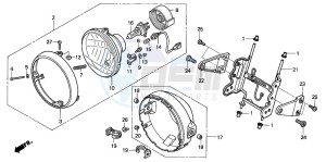 CB1300F CB1300SUPER FOUR drawing HEADLIGHT (1)