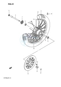 VS750GL (E1) INTRUDER drawing FRONT WHEEL (VS750GLFH GLPH)