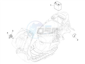 ZIP 50 4T 25 KMH NOABS E4 25kmh (EMEA) drawing Remote control switches - Battery - Horn