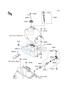 KVF360 4x4 KVF360A9F EU GB drawing Fuel Tank