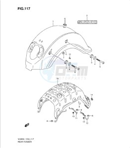 VL800 drawing REAR FENDER (VL800UEL1 E19)