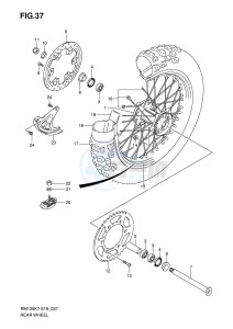 RM125 (E19) drawing REAR WHEEL