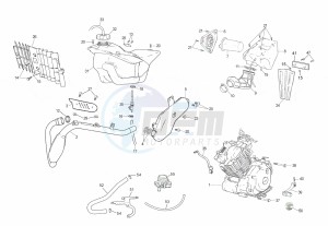 SMX STREET 125 50 drawing EXHAUST,RADIATOR,TANK, AIRFILTER