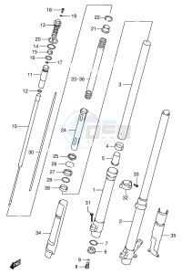 RM125 (E2) drawing FRONT DAMPER (MODEL W)