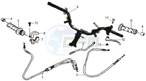 JET EURO X 50 E2 drawing HANDLEBAR / CABLES / BRAKE LEVER