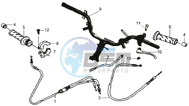 HANDLEBAR / CABLES / BRAKE LEVER