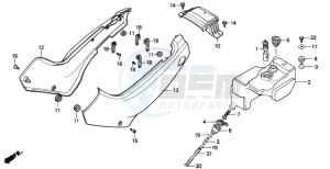 NSR50F drawing SIDE COVER/OIL TANK