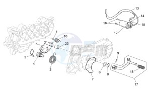 Scarabeo 50 4T E2 drawing Kick-start gear - starter motor