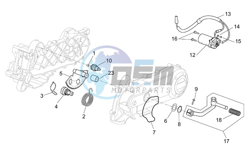 Kick-start gear - starter motor