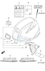 DF 25A drawing Engine Cover Non-Remote Control