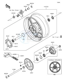 Z1000 ZR1000FEF FR GB XX (EU ME A(FRICA) drawing Rear Hub