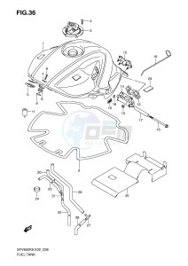 SFV650 (E2) Gladius drawing FUEL TANK (MODEL K9)