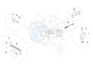 GTS 250 (EMEA, APAC) (AU, Eu, IL, J, Ri) drawing Remote control switches - Battery - Horn