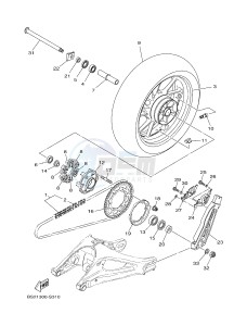 MTN850-A MTN-850-A MT-09 ABS (BS27) drawing REAR WHEEL