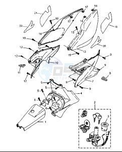 YQ AEROX 50 drawing SIDE COVERS VALENTINO ROSSI